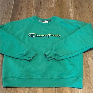Champion Women’s Teal Crewneck Logo Sweatshirt